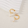Aretes Argolla Pearl Drop