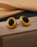 Aretes Onyx Oval Bold