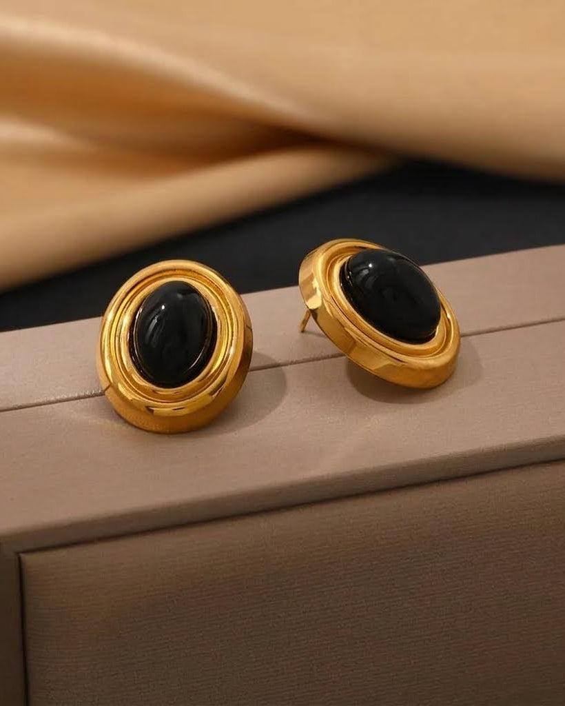 Aretes Onyx Oval Bold